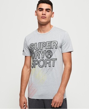 Superdry Core Gradient Graphic Férfi Pólók Szürke | UTJVF9340